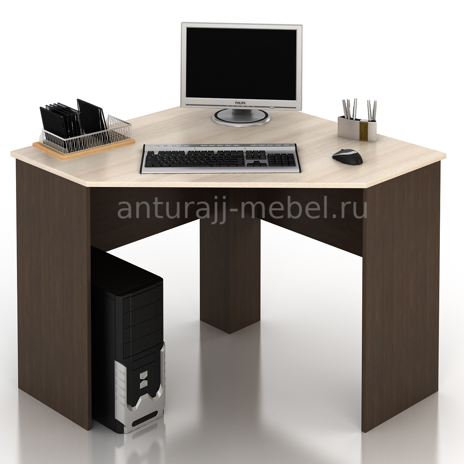 Компьютерный стол КС-5 (венге/Анкор белый)